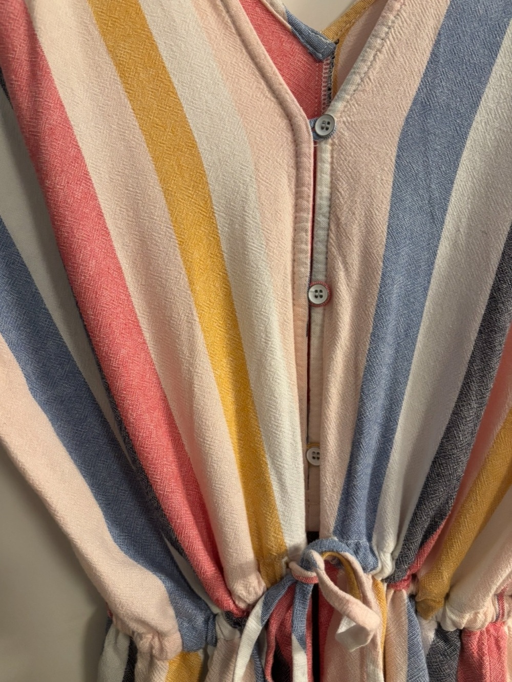 Cloth & Stone Striped Linen Blend Wide Leg Jumpsuit Cropped Boho Coastal | Small - Picture 5 of 7